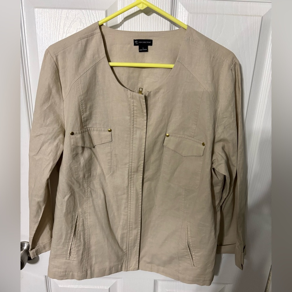 New Directions Light Tan Utility Jacket